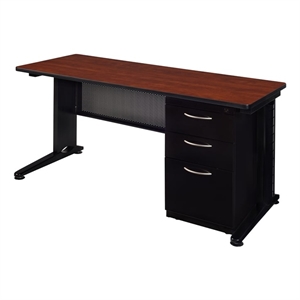 Regency Fusion 66 inch x 24 inch Single Pedestal Desk in Cherry
