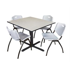 Regency Cain 48&quot Maple Breakroom Table with &quotM&quot Chairs in Gray