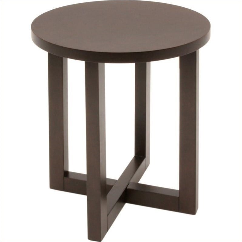 Regency Chloe Round Veneer End Table in Mocha Walnut   HWTE2123MW