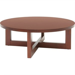 regency chloe round veneer coffee table in cherry