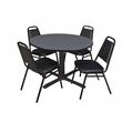 Regency Cain 48 inch Gray Breakroom Table with Chairs in Black