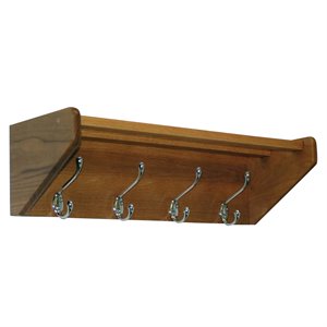 wall mounted coat rack shelf in medium oak