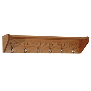 wall mounted coat rack shelf in light oak