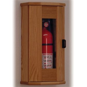 acrylic door fire extinguisher cabinet in light oak