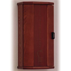 engraved fire extinguisher cabinet in mahogany