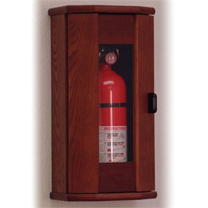 acrylic door fire extinguisher cabinet in mahogany
