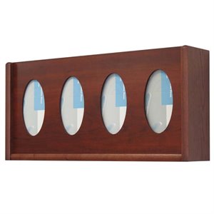 oval glove and tissue box holder in mahogany
