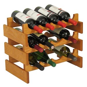 dakota 4-slot wine rack in medium oak