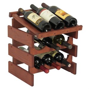 dakota 3-slot display top wine rack in mahogany
