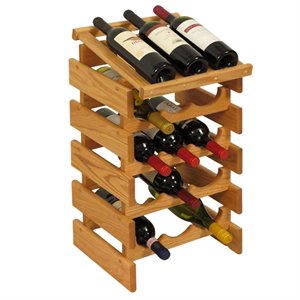 dakota 3-slot display top wine rack in light oak