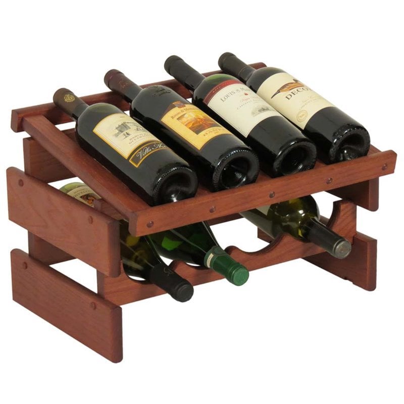 Wooden Mallet Dakota 2 Tier 8 Bottle Display Top Wine Rack in