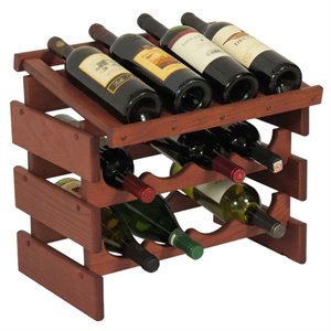 dakota 4-slot display top wine rack in mahogany