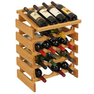 dakota 4-slot display top wine rack in light oak