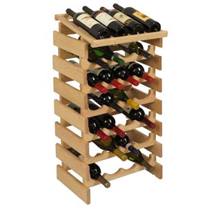 Wooden Mallet Dakota 7 Tier 28 Bottle Display Top Wine Rack in Natural
