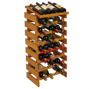 Wooden Mallet Dakota 8 Tier 32 Bottle Display Wine Rack in Medium Oak