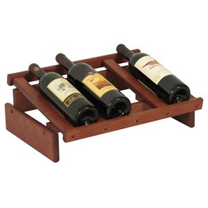 Wooden Mallet Dakota 1 Tier 4 Bottle Display Top Wine Rack in Mahogany