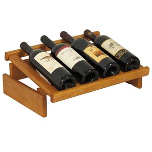 dakota 4-slot display top wine rack in medium oak