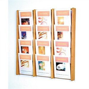 wooden mallet 12 pocket acrylic and oak wall display in light oak
