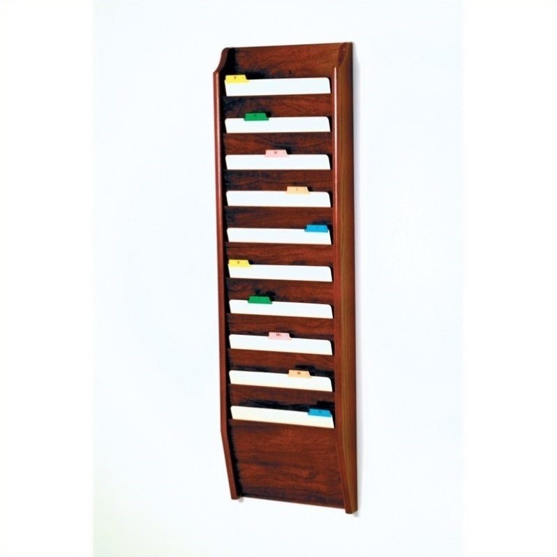 Wooden Mallet 10 Pocket Chart Holder in Mahogany Cymax Business