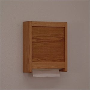 wooden mallet paper towel dispenser in light oak