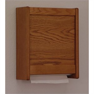 wooden mallet paper towel dispenser in medium oak