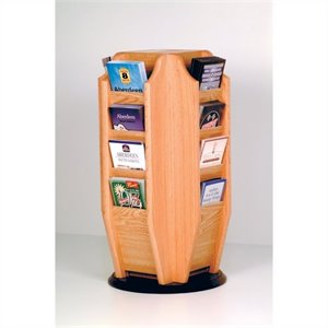 wooden mallet countertop 16 brochure rotating display in light oak