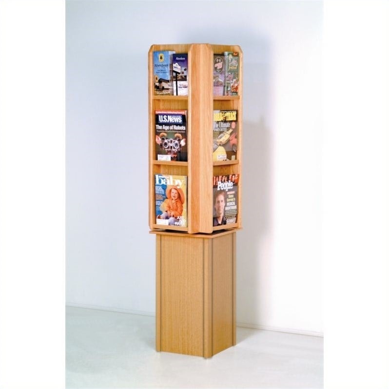 Wooden Mallet 12 Magazine 24 Brochure Spinning Rack LM24FSLO