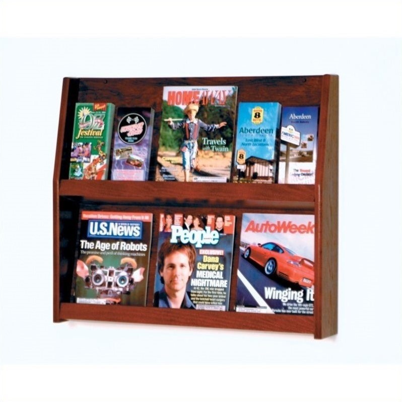 Wooden Mallet 12 Pocket Literature Display in Mahogany
