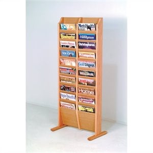 wooden mallet 20 pocket magazine rack in light oak