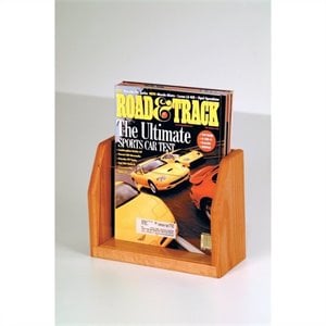 wooden mallet countertop magazine display with 1 pocket in medium oak