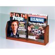 Wooden Mallet Countertop Magazine Display with 2 Pockets in Mahogany