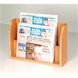 Wooden Mallet Newspaper Display with 2 Pockets in Light Oak