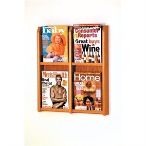 wooden mallet magazine wall display in medium oak