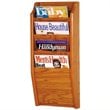Wooden Mallet 4 Pocket Magazine wall Rack in Medium Oak