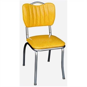 richardson seating retro 1950s handle back diner side in cracked ice yellow