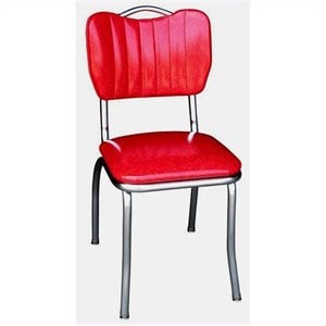 richardson seating retro 1950s handle back diner  dining chair in cracked ice red