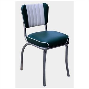 richardson seating retro 1950s waterfall seat diner dining chair in green and white