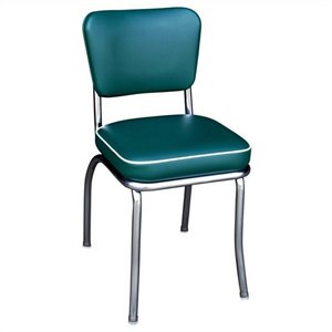 richardson seating retro 1950s chrome diner  dining chair in green