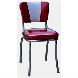 richardson seating retro 1950s v-back diner dining chair in glitter sparkle red and glitter silver