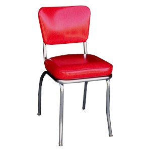 richardson seating retro 1950s chrome diner  dining chair in cracked ice red