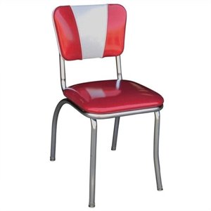 richardson seating retro 1950s v-back diner dining chair in glitter sparkle red and glitter silver