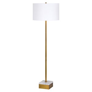 renwil divinity floor lamp in antique gold and white
