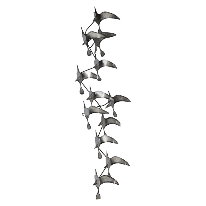 Renwil Murmuration Iron Wall Sculpture Art in Gray