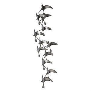 Renwil Murmuration Iron Wall Sculpture Art in Gray