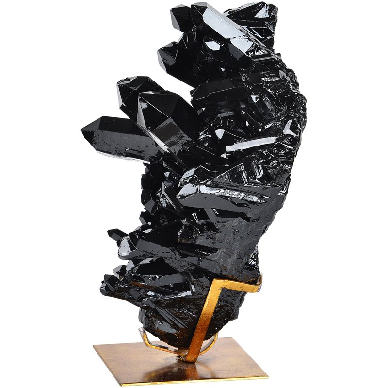 Renwil Modern Glamour Burnett Small Geode Sculpture in Black
