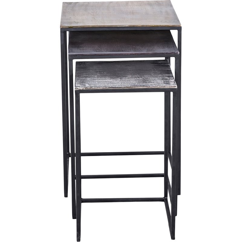 Renwil Authentic Eclectic Threefold 3 Piece Accent Nesting Table Set