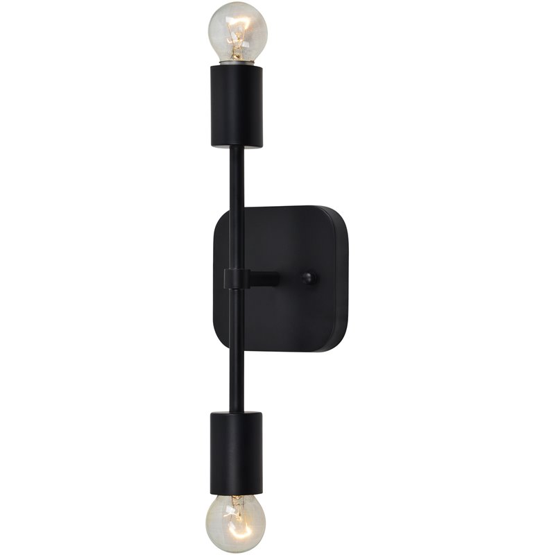 Renwil Modern Glamour Albany I 2 Light Wall Sconce in Matte Black