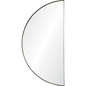 Renwil Modern Glamour Halfmoon Decorative Mirror in Satin Brass
