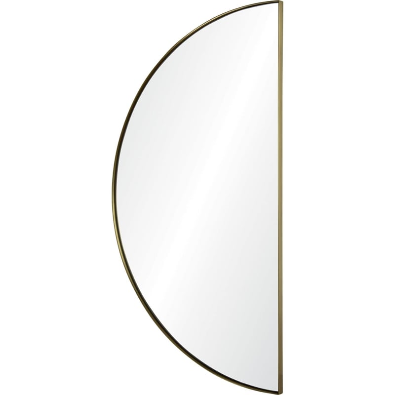 Renwil Modern Glamour Halfmoon Decorative Mirror in Satin Brass