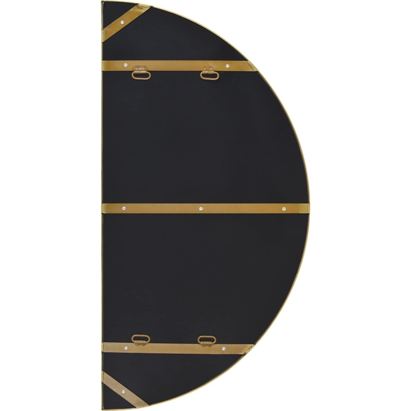 Renwil Modern Glamour Halfmoon Decorative Mirror in Satin Brass